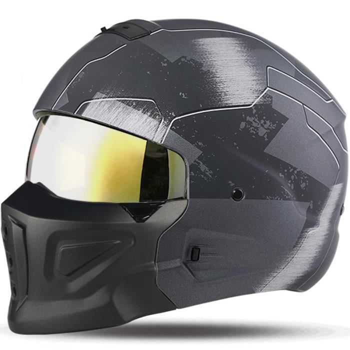 Casque Intégral Moto Rétro Personnalité – Style Locomotive, Certifié DOT, ABS, Unisexe, 1.6 Kg