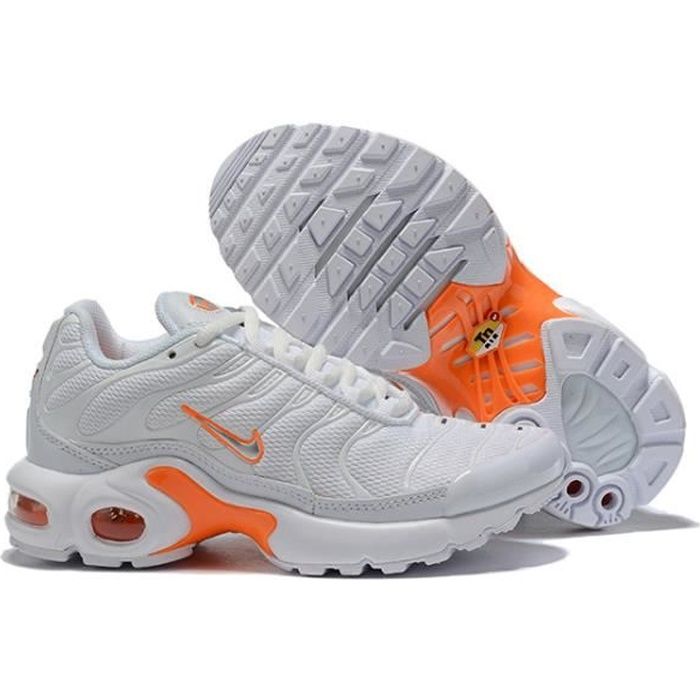 Baskets TN Plus Enfant Chaussures Entrainement de Sport Blanc Orange Blanc orange Cdiscount Chaussures