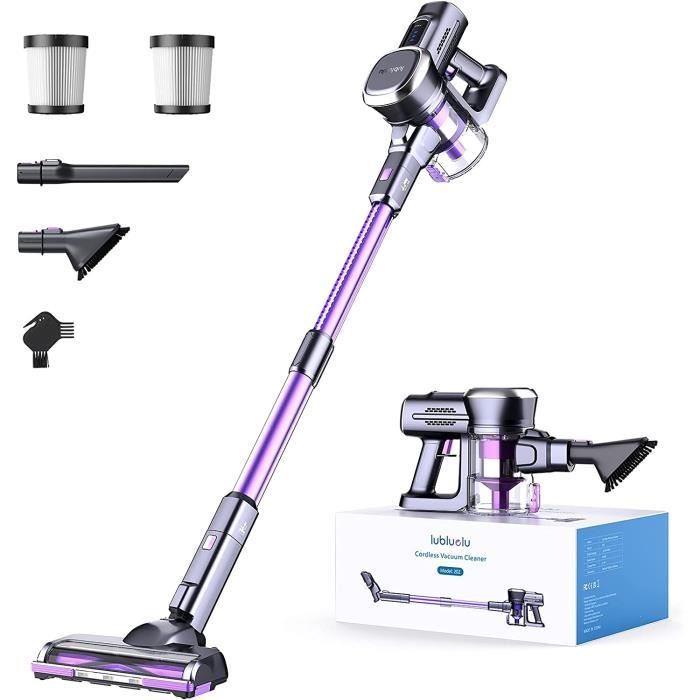 Aspirateur Balai sans Fil 25000Pa Aspirateur sans Fil Puissant 2500mAh Batterie Amovible 50Mins dAutonomie Aspirateur Lubluelu - N a