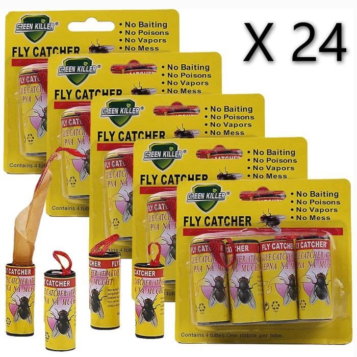 Meilleurs prix pour 24 x Pièges Attrape Mouche Moustiques Collants Papier Tue Mouches GREEN KILLER