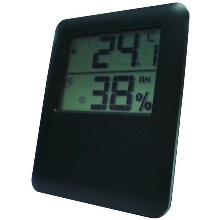 Thermomètre hygromètre magnétique - noir