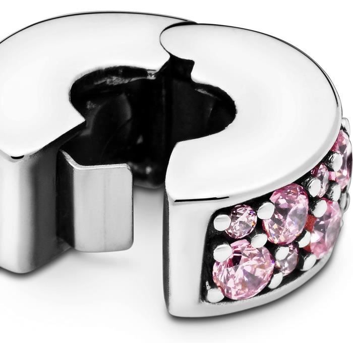 Pandora Moments Breloque en argent sterling pour bracelet Motif pavé Rose