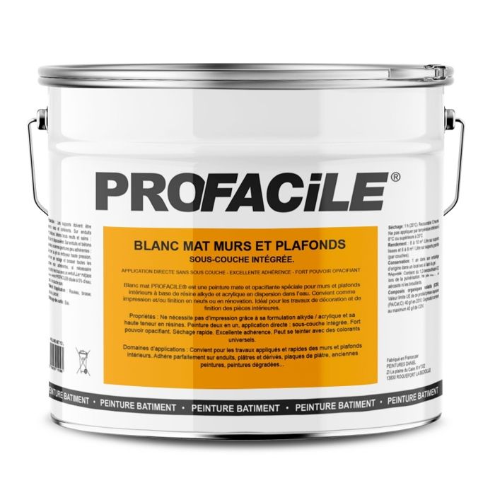 Peinture 2en1 Directe Sans Sous Couche Murs Et Plafonds 12l Blanc Mat Interieur Achat Vente Peinture Vernis Peinture 2en1 Directe Sans Cdiscount
