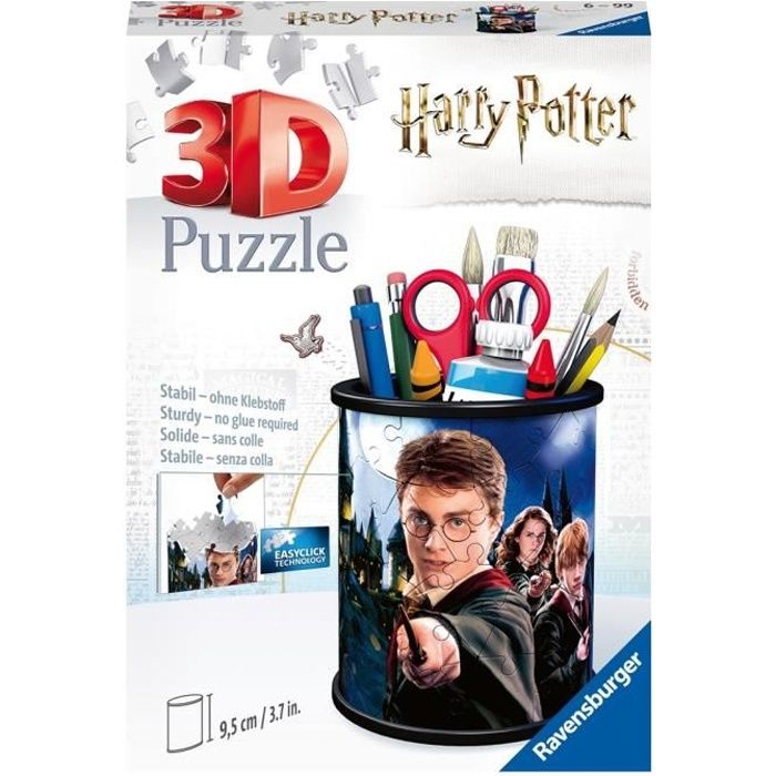 HARRY POTTER Puzzle 3D Pot à crayons - Ravensburger - Puzzle 3D enfant - sans colle - Pot à crayons