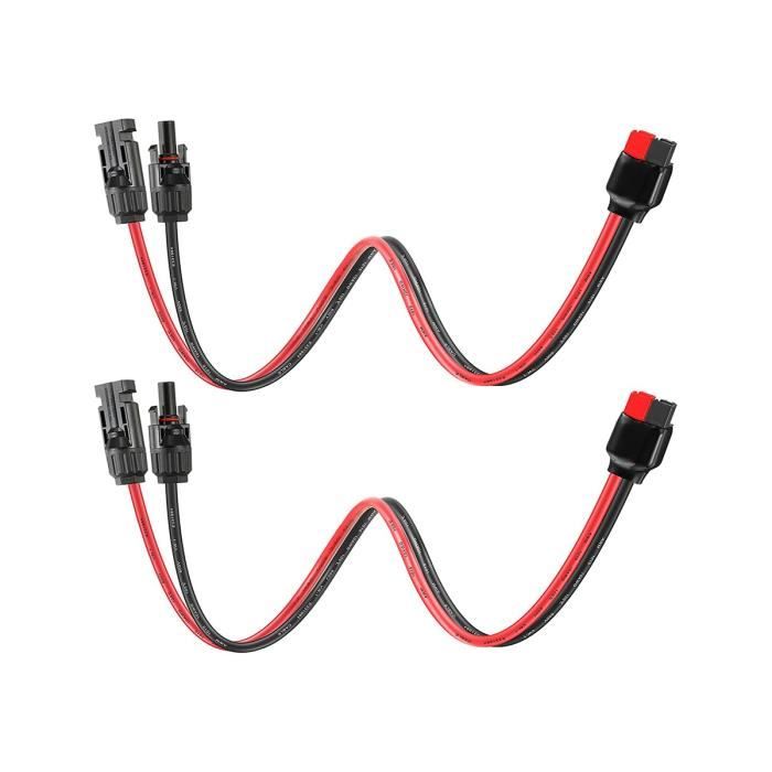 Kits de Câbles de Panneau Solaire 10AWG, Câble D'Extension de Connecteurs Solaires pour Panneau Solaire RV, Compatible avec