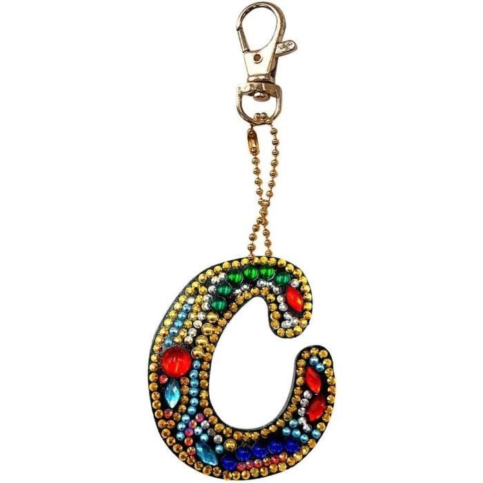 Porte-clés avec initiale en forme de lettre de l'alphabet - Cadeau