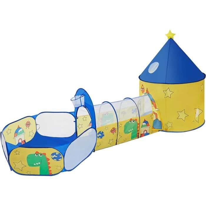 Tente Intérieur Enfant Avec Tunnel Et Piscine à Balles - Jeu Pop Up Pliable Avec Sac Rangement