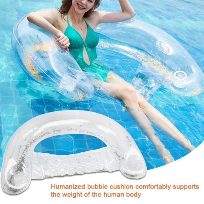 Gonflable Flottant Matelas piscine Semi Immerge Hamac Pliable Nage Fauteuil  inclinable Adulte argent 141x100x30cm
