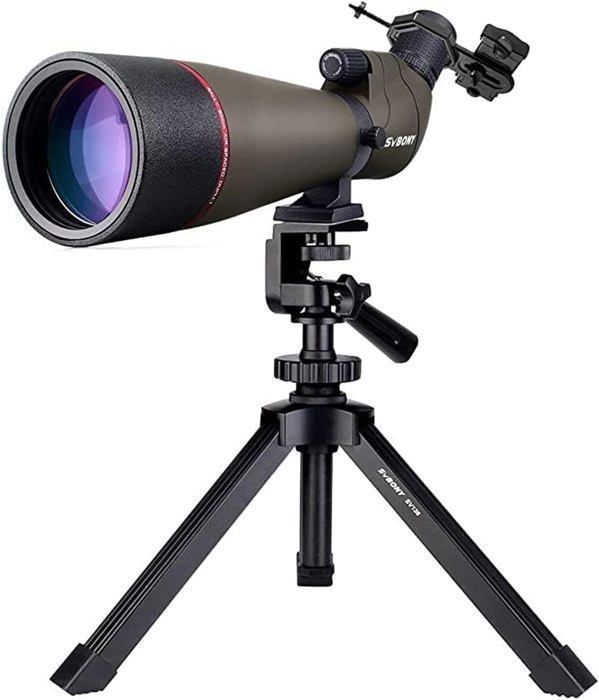 Svbony SV13 Longue Vue 20-60x80, Trépied de Table, Adaptateur pour Smartphone, HD Porro Prisma Imperméable Longue-vue Tir Sportif