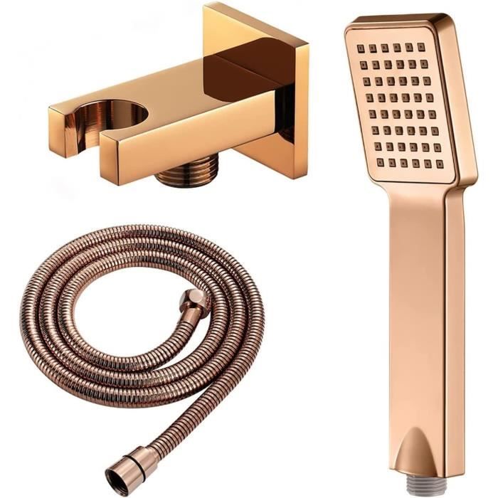 Pommeau De Douche Haute Pression Anti-calcaire - 4 Modes De Jets, économie D'eau 30%, Avec Tuyau 1,5 M Et Support - Gris Argenté