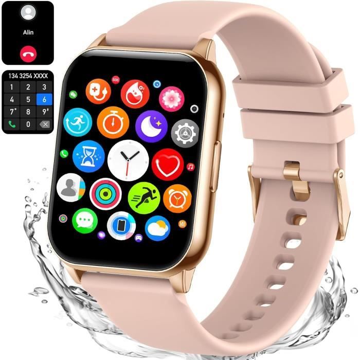Montre Connectée Femme Homme avec Alexa et Appel Bluetooth, 1.8
