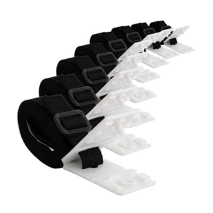 Kit Sangles Fixation Couverture Piscine DIYARTS - 8 Sanglies Nylon Avec Boucles Et Plaques