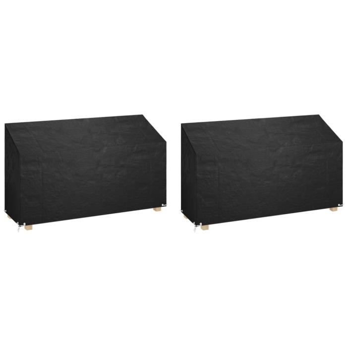 vidaXL Housses de banc de jardin 2 pcs 12 Å“illets PE