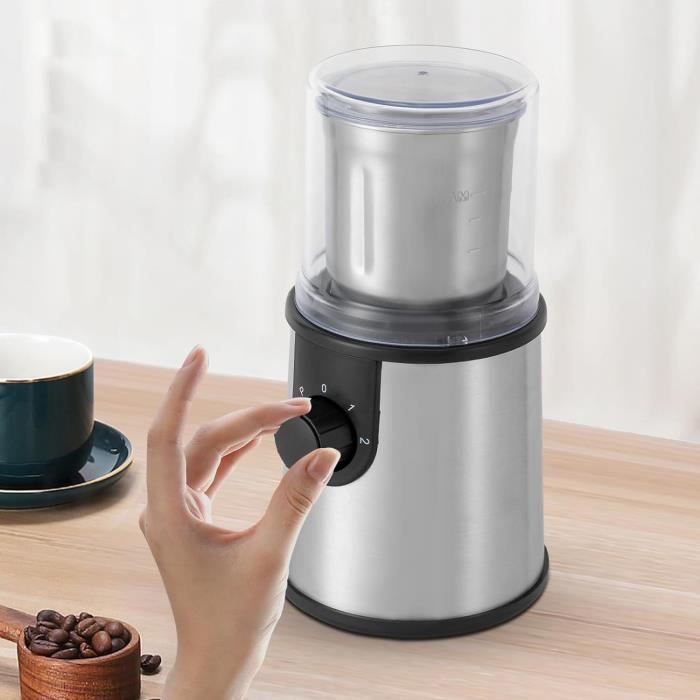 ROMMELSBACHER EKM 100 Moulin à Café électrique à Percussion Couteau, Acier Inoxydable, 9,4 X 9,5