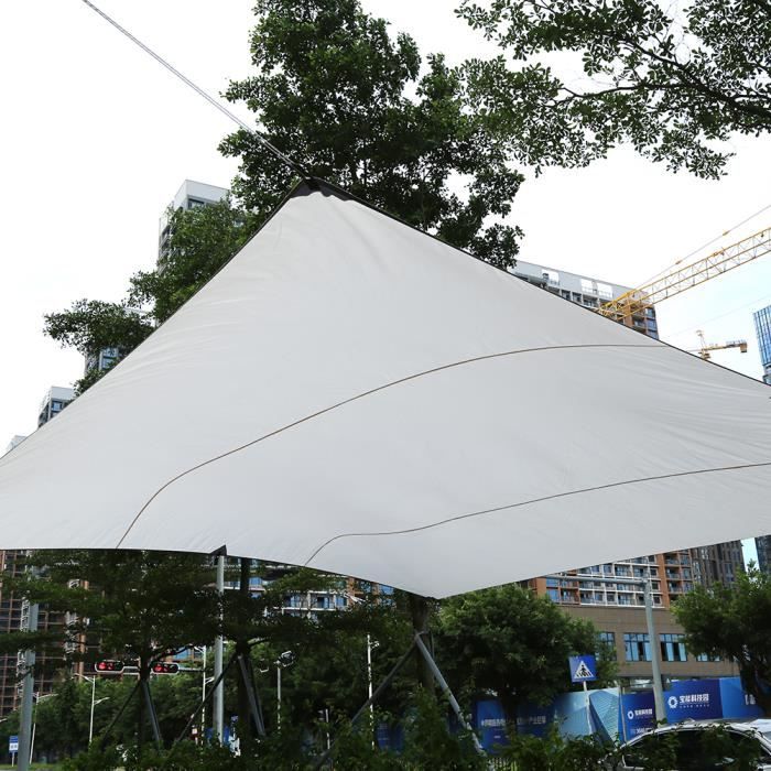 300d-toile solaire -voile d'ombrage imperméable jardin blanc 2x2m