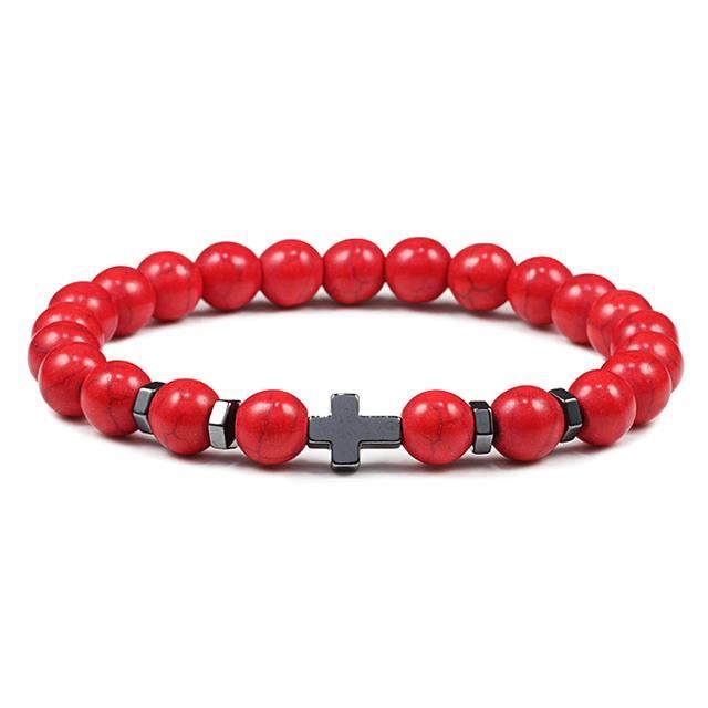 Bracelets en pierres naturelles,Red-17cm--Bracelet de Prière en Pierre ...
