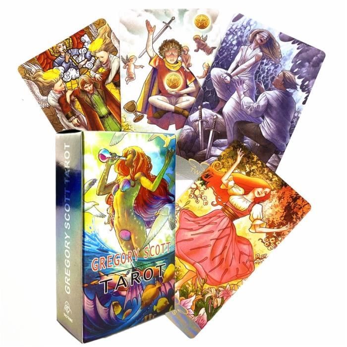 Jeu de 78 cartes de tarot en anglais, 44 cartes d'oracle, guide électronique, ve