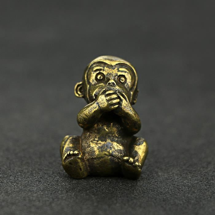 STATUETTE,Do Not SayStatue de singe en laiton, Vintage, créative et
