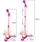 Microphone Enfant Avec Support Réglable – Machine De Karaoké Avec Lumières, Pied Démontable, Connexion MP3 – Cadeau Pour Fille (ABS, 100 Cm)