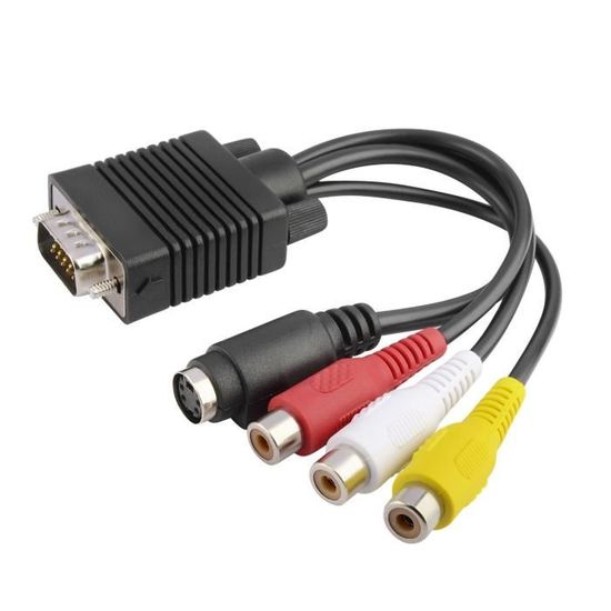 S-Vidéo VSHOP® Cable VGA Mâle vers RCA Femelle 