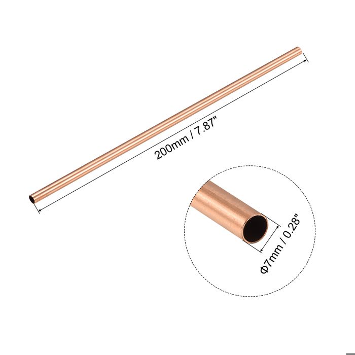 Tube Rond En Cuivre Sans Soudure 22 Mm OD – Épaisseur 1 Mm, Longueur 200 Mm – Tuyau Droit Qualité T2