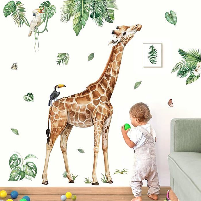 wondever Stickers Muraux Animaux Jungle Autocollants Muraux Mural