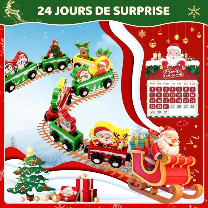 Calendrier De L'Avent 2025 Train De Noël En Blocs De Construction - 24 Jours Avec Arbre Et Décors Pour Enfants