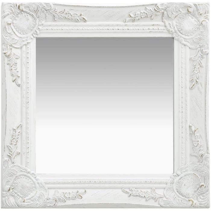 Miroir Mural Baroque Argenté XL 180x80cm - Style Antique Avec Facettes