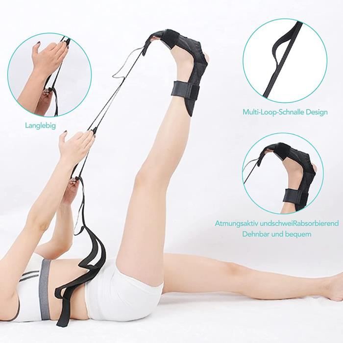 Sangle De Yoga Avec 10 Boucles Réglables - Bande élastique Pour étirement, Fitness, Pilates - Coton Et Latex