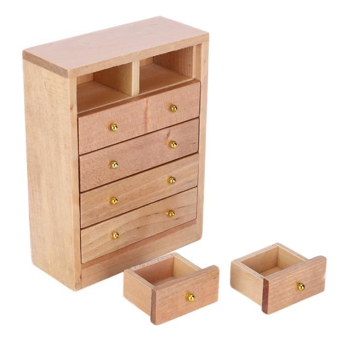 Armoire Miniature 3 Étagères En Bois Pour Maison De Poupée – Meuble De Cuisine Ou Bibliothèque Échelle 1:12