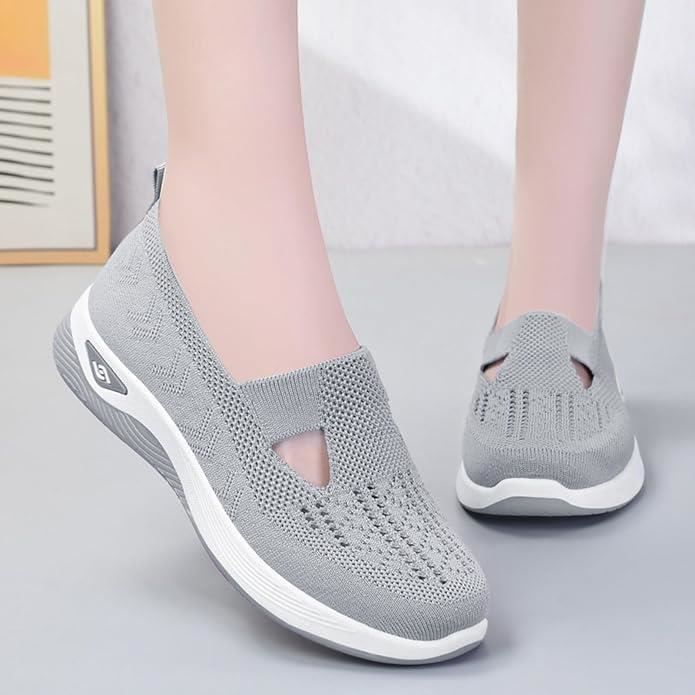 Chaussures Orthopédiques Pour Femme été - Baskets Respirantes à Enfiler Avec Soutien De La Voûte Plantaire - Confort Souple Pour La Marche