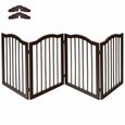 Barrière Modulable Pliable avec 4 Panneaux, Porte pour Animaux Domestiques, Barriere de Sécurité, Porte d’Escalieren Bois de Pin-2