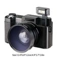 Caméra numérique Vlogging Video Digital Caméscope Numérique Screen HD 1080P avec lentille grand angle noir-2
