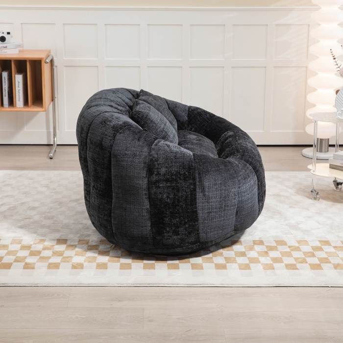 Canapé Poire 2 Places Chenille Beige - Dossier Haut, Sans Montage | Confortable Pour Salon, Chambre & Extérieur