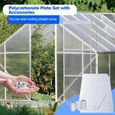 Faziango 14x Plaque de polycarbonate creuse 10,25m² 50x clips de vitrage serre de jardin clips de fixationCLOISON (PLAQUE DE-3