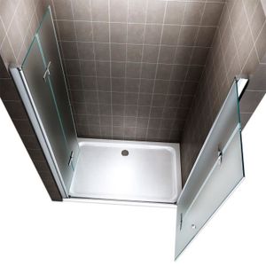 Porte De Douche Pliante Idralite PVC Blanc – 120 Cm, Ouverture Latérale, Réductible