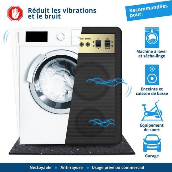 Anti-Vibration Tapis anti-dérapant Tapis machine à laver Sèche-linge lave-vaisselle 60x60
