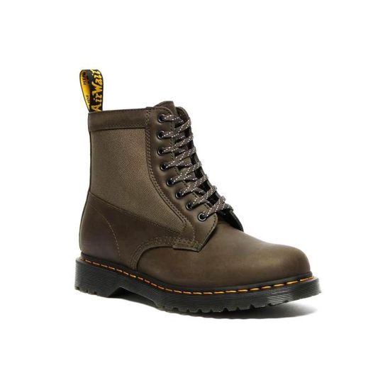 Boots Dr Martens 1460 Panel Streeter Vert Homme Textile Lacets Haute Vert Cdiscount Chaussures