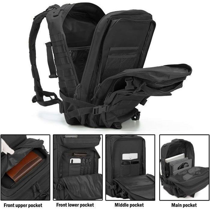 Sac à Dos Tactique Militaire 55L MOLLE Etanche Randonnée Sac à Dos Tactique Militaire 55L MOLLE Etanche Randonnée