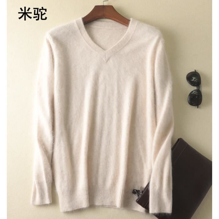 Pull Homme En Cachemire De Vison - Col Châle Tricoté, Chaud Et Élégant Pour Bureau Ou Loisirs