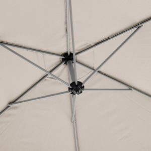 Hespéride Parasol Déporté Carré Équador – Toile Ardoise Avec LED – 300x300 Cm