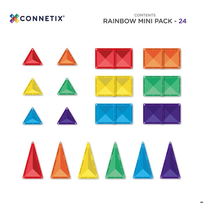 CONNETIX Tuiles magnétiques arc-en-ciel paquet créatif, 102 pièces