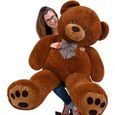 DEUBA| Grand nounours géant XXL Teddy Bear - Ours en peluche brun - Enfants/adultes-0