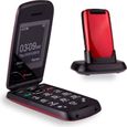 TTfone Star- Téléphone Mobile à Clapet et à Grosses Touches Facile à Utiliser Sans Carte SIM (Rouge)-0