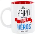 Dites-le avec des mots MO0554 Mug Mon Papa est un super héros Blanc et rouge Céramique D12xH9,5cm-0