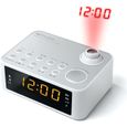 Radio-réveil MUSE M-178 P Blanc - Double alarme - Projection de l'heure - Compatible MP3/MP4-0