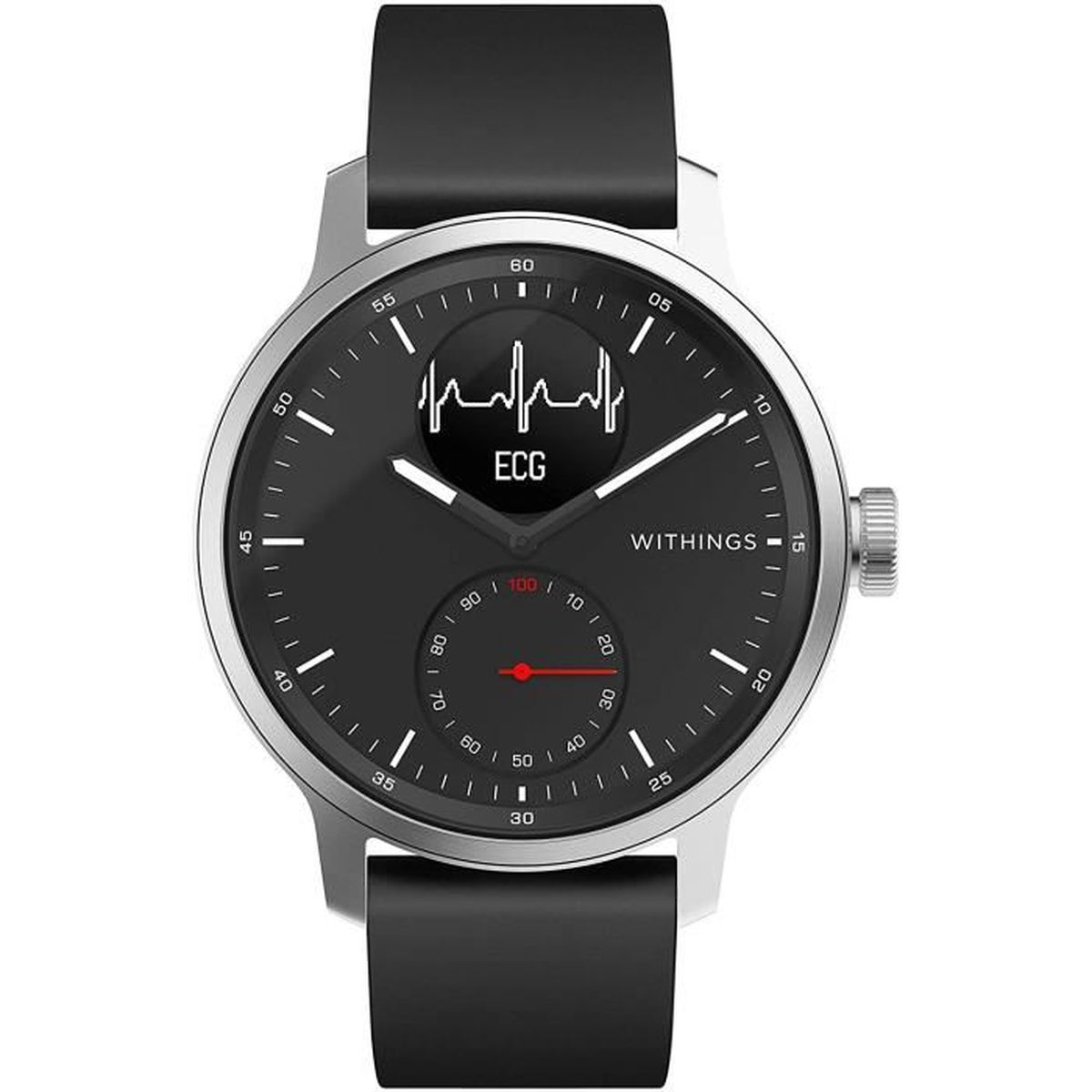Withings Scanwatch Montre Connectée Hybride avec ECG, Fréquence Cardiaque,  SPO2 et Suivi du Sommeil , - Achat/vente montre Noir - Cdiscount