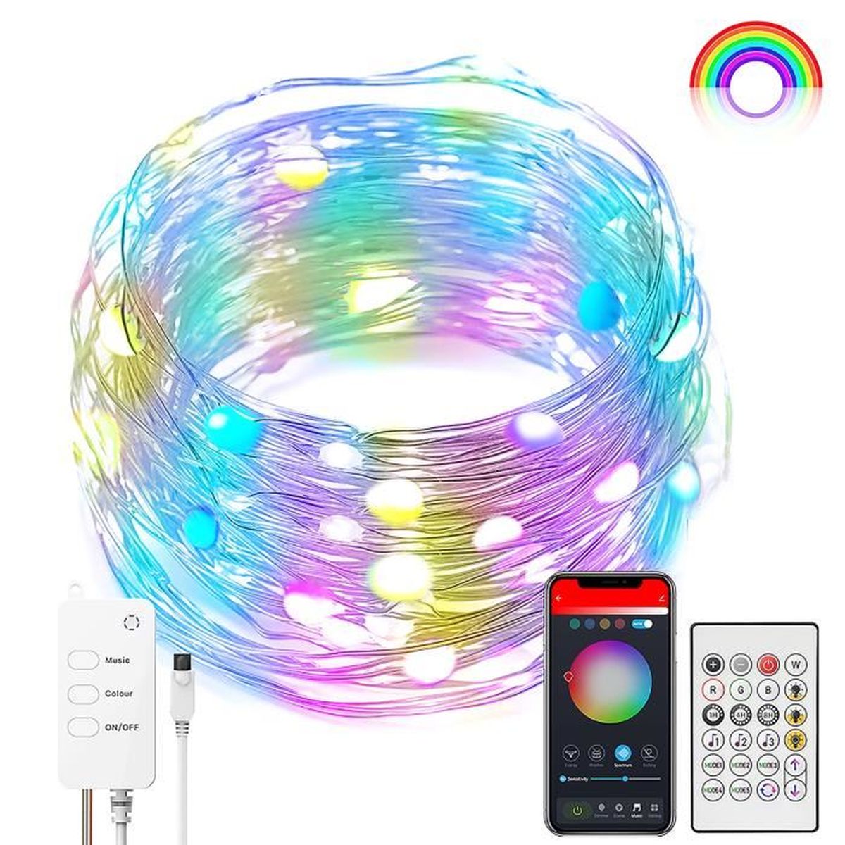 Smart DEL Strip Fairy String Lights Étanche pour arbre de Noël Jardin Extérieur Smart DEL Strip Fairy String Lights Étanche pour arbre de Noël Jardin Extérieur