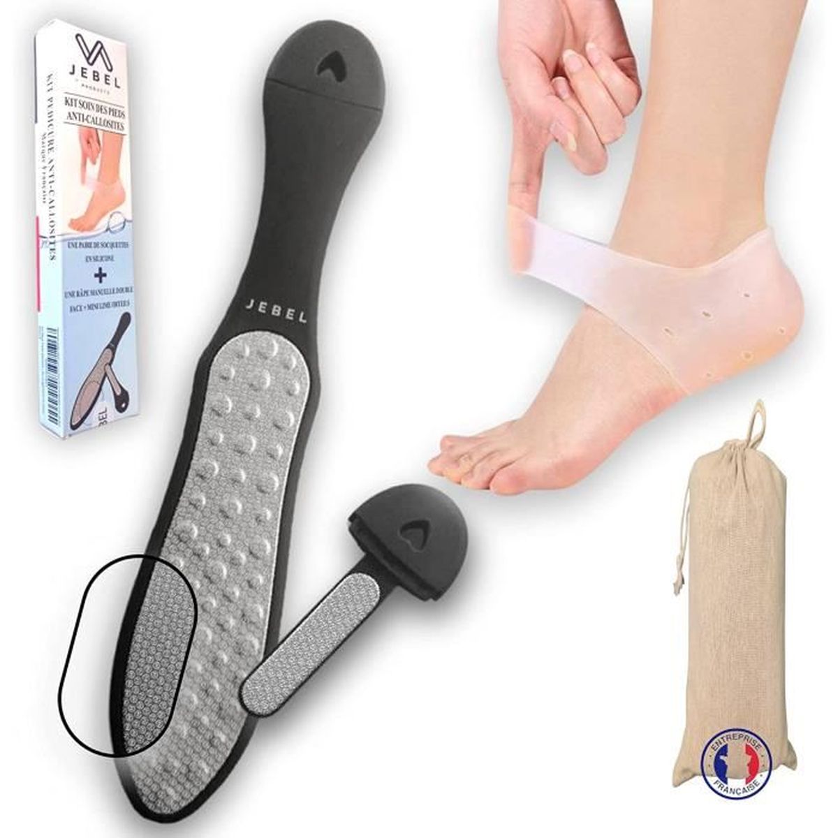 Râpe Pied Double Face Auxmir - Lime Callosités, Acier Inoxydable, Taille Pratique - Neuve