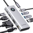 100DRINE 100 DRINE PW11 USB C Station d'accueil 8 en 1 pour ordinateur portable USB C avec HDMI 4K, VGA, Gigabit Ethernet, 3 x USB 3.0 et 1 x.[Z1584]